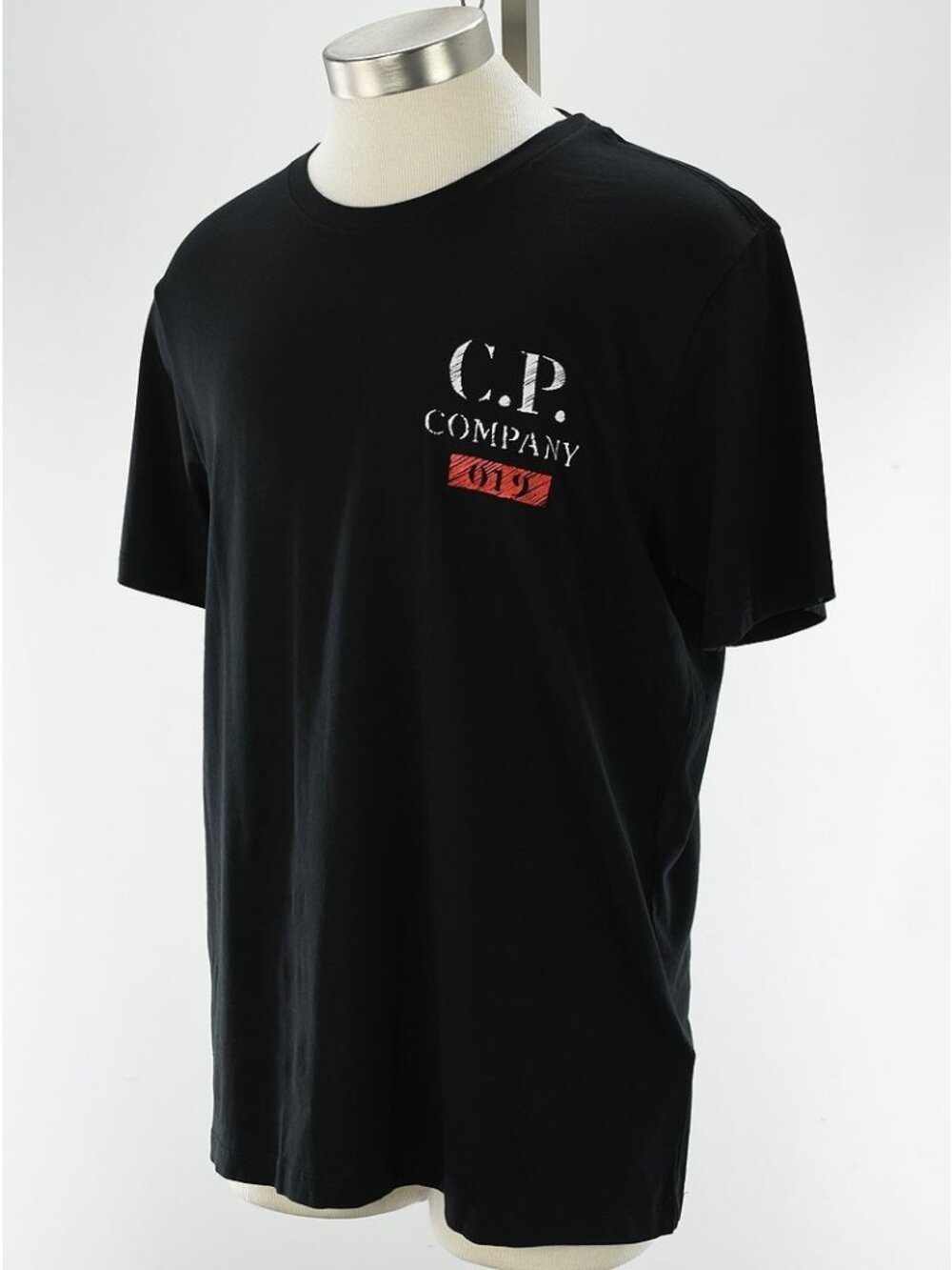 C.P. COMPANY Men Black Logo Graphic Short Sleeve Cotton Crew Neck T Shirt XL NWT